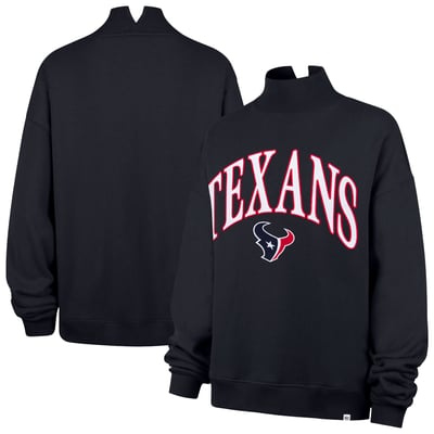 Houston Texans '47 Women's Oversized Vantage Mock Neck Sweatshirt - Navy