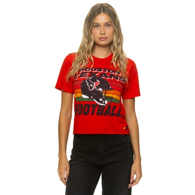 Houston Texans Aviator Nation Women's Boxy Boyfriend Tri-Blend T-Shirt - Red