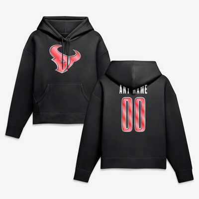 Houston Texans Women's Forged Mascot Personalized Name & Number Hoodie - Black