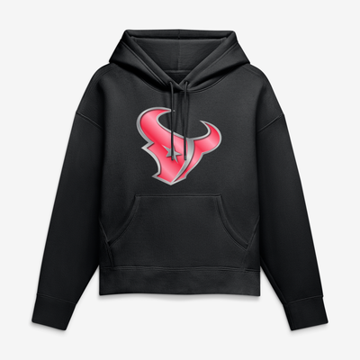Houston Texans Women's Metallic Mascot Hoodie - Black