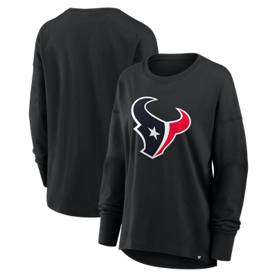Houston Texans Fanatics Relaxed Hip Essential Long Sleeve T-Shirt - Black