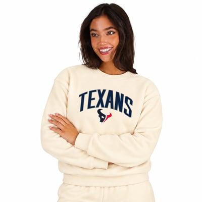  Houston Texans Fanatics Women's Plus Size Hoodie & Pants Lounge Set - Cream
