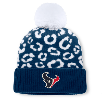 Houston Texans Fanatics Women's Blur Cuffed Knit Hat with Pom - Navy