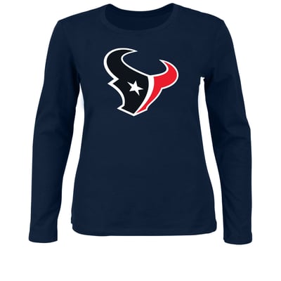 Houston Texans Fanatics Women's Plus Size Primary Logo Long Sleeve T-Shirt - Navy