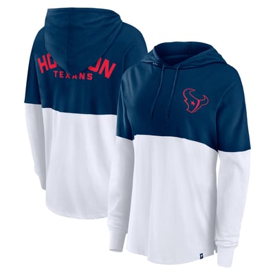 Houston Texans Fanatics Women's Backup Option Long Sleeve Hoodie T-Shirt - Navy/White