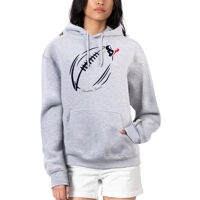 Houston Texans G-III 4Her by Carl Banks Women's Football Logo Fleece Tri-Blend Pullover Hoodie - Heather Gray