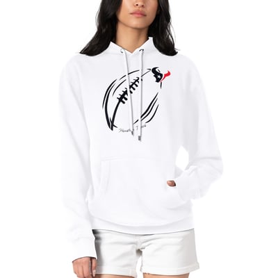 Houston Texans G-III 4Her by Carl Banks Women's Football Logo Fleece Tri-Blend Pullover Hoodie - White