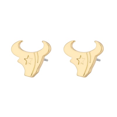  Houston Texans LUV AJ Women's Logo Stud Earrings - Gold