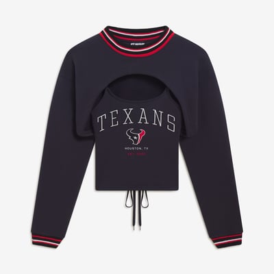  Houston Texans Off Season x NFL Women's Fleece Shrug Cami - Navy
