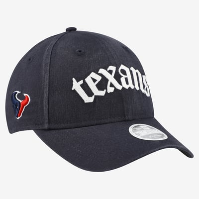 Houston Texans New Era Women's Gothic Font 9FORTY M-Crown Adjustable Hat - Navy

