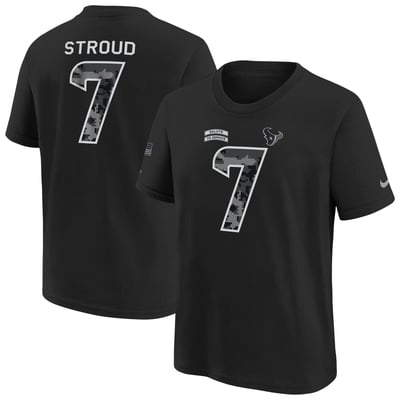 C.J. Stroud Houston Texans Nike Youth 2026 Salute to Service Name & Number T-Shirt  - Black