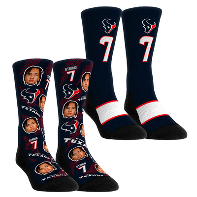 C.J. Stroud Houston Texans Rock Em Youth Player Football Guy Two-Pack Crew Sock Set