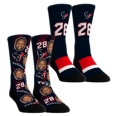Joe Mixon Houston Texans Rock Em Youth Player Football Guy Two-Pack Crew Sock Set