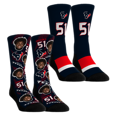 Will Anderson Jr. Houston Texans Rock Em Youth Player Football Guy Two-Pack Crew Sock Set