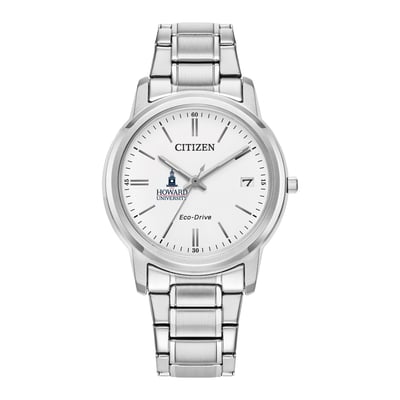 Howard Bison Citizen Watch Women's Eco-Drive White Dial Stainless Steel Watch - Silver