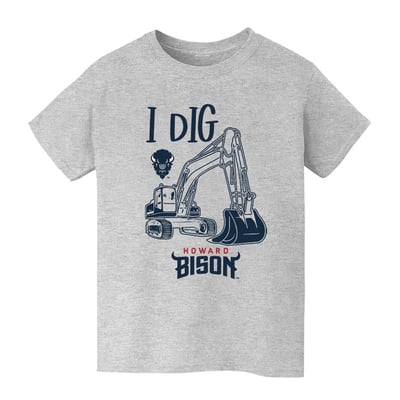 Howard Bison Vive La Fete Youth Excavator T-Shirt - Gray