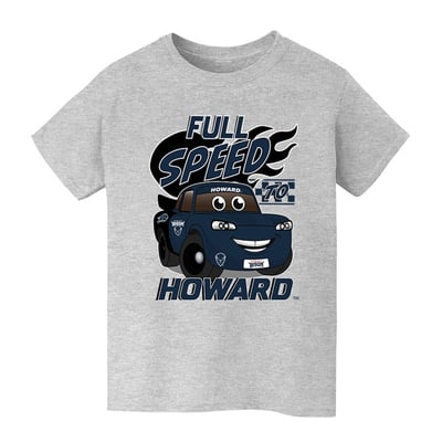 Howard Bison Vive La Fete Youth Full Speed T-Shirt - Gray