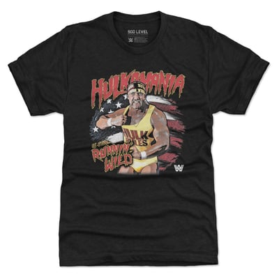 Hulk Hogan 500 Level Hulkamania Flag Premium Tri-Blend T-Shirt - Black