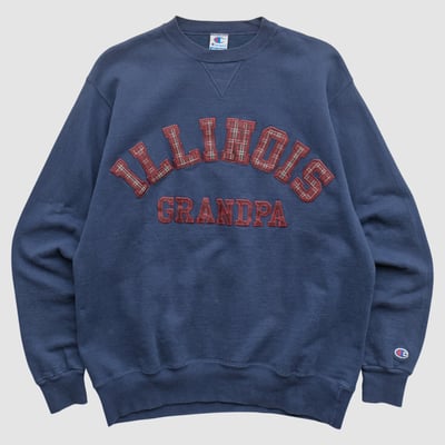 Illinois-Chicago Flames Champion 90s Pullover Sweatshirt - Navy - M by Fanatics Real Vintage