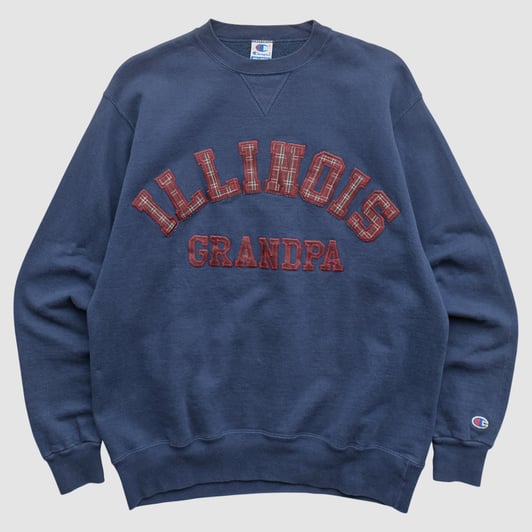 Illinois-Chicago Flames Champion 90s Pullover Sweatshirt - Navy - M by Fanatics Real Vintage