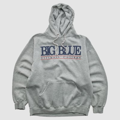 Illinois College Jansport 2000s Hooded Pullover Sweatshirt - Heather Gray - L by Fanatics Real Vintage