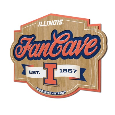 Illinois Fighting Illini Fanpoint 12.5" x 17" Fan Cave Sign