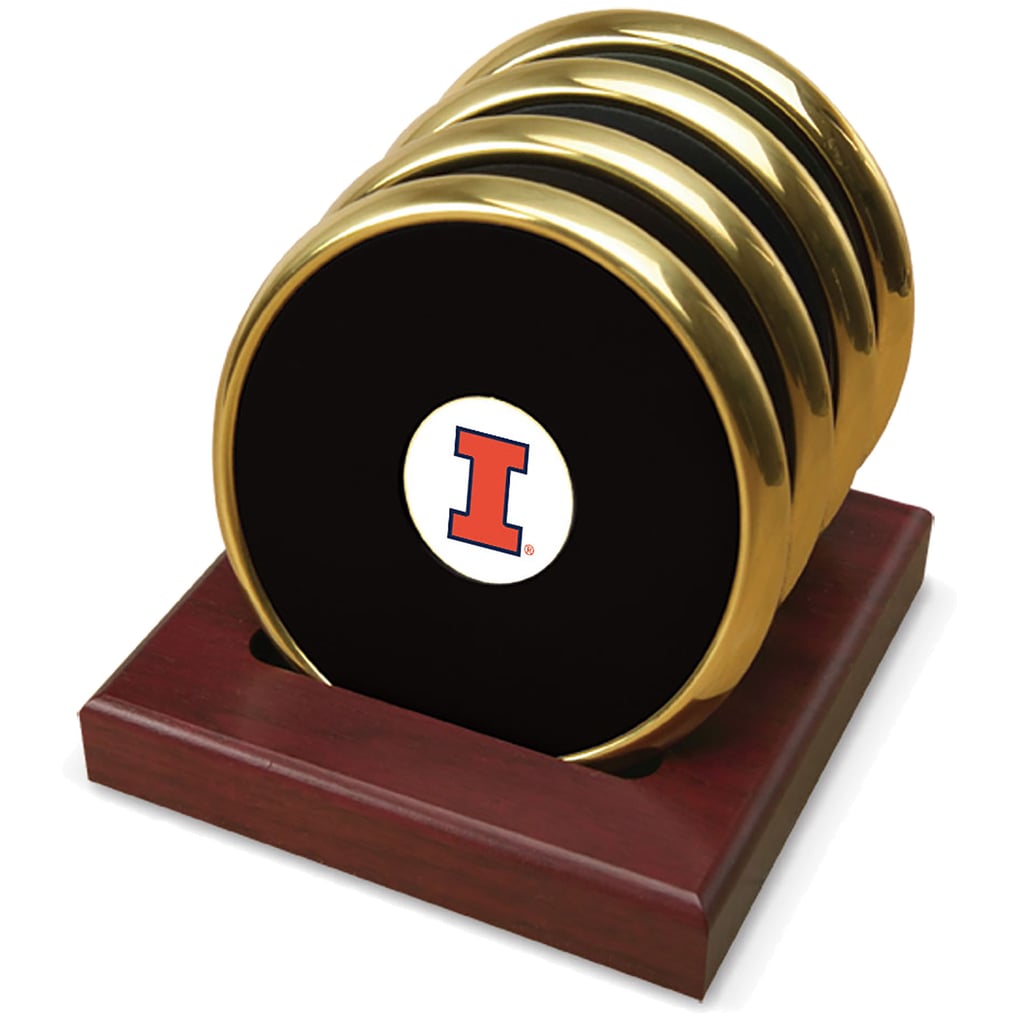 Illinois Fighting Illini 4-Pack Coaster Set - Gold