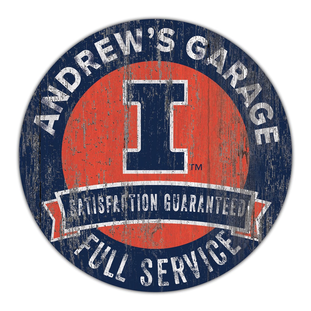 Illinois Fighting Illini 16" Customizable Garage Circle