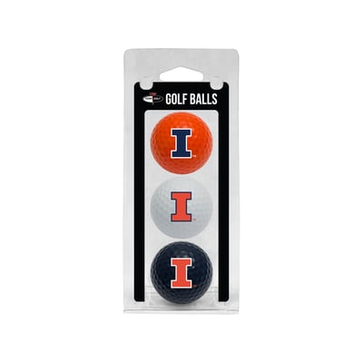 Illinois Fighting Illini 3-Pack Multi-Colored Team Golf Ball Set