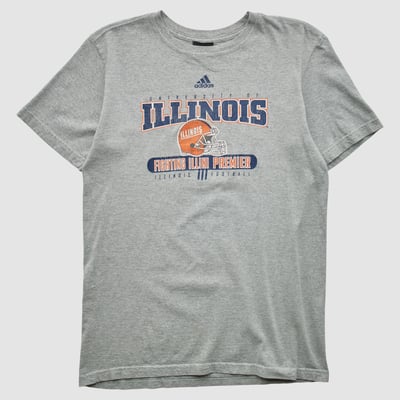 Illinois Fighting Illini Adidas 2010s T-shirt - Heather Gray - S by Fanatics Real Vintage