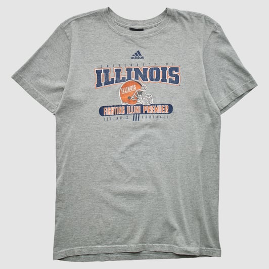 Illinois Fighting Illini Adidas 2010s T-shirt - Heather Gray - S by Fanatics Real Vintage