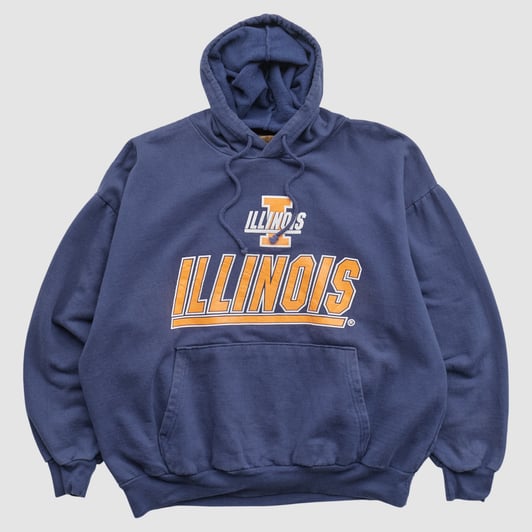 Illinois Fighting Illini Big Ball Sports 2000s Hooded Pullover Sweatshirt - Navy - XL by Fanatics Real Vintage
