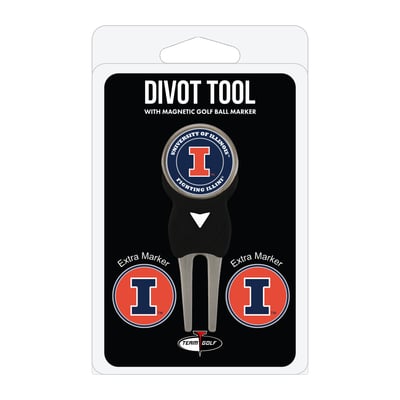Illinois Fighting Illini Golf Divot Tool Pack with 3 Magnetic Markers