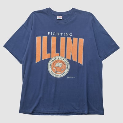 Illinois Fighting Illini Hanes 90s T-shirt - Blue - 2XL by Fanatics Real Vintage