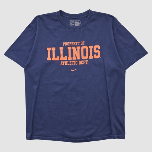 Illinois Fighting Illini Nike 2000s T-shirt - Navy - M by Fanatics Real Vintage