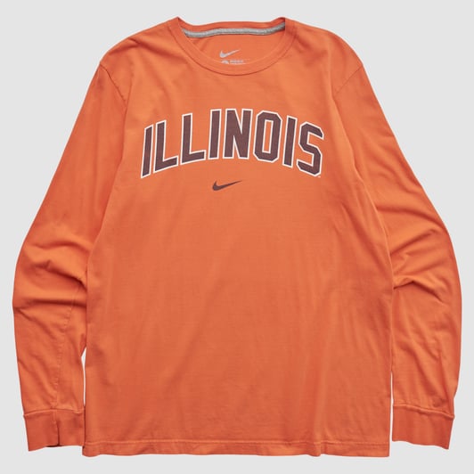 Illinois Fighting Illini Nike 2010s Long Sleeve T-shirt - Orange - S by Fanatics Real Vintage