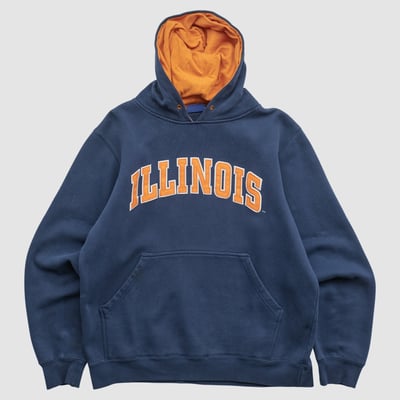Illinois Fighting Illini Team Edition Apparel 2000s Hooded Pullover Sweatshirt - Navy - M by Fanatics Real Vintage
