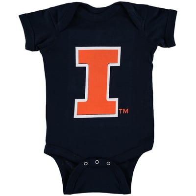Illinois Fighting Illini Two Feet Ahead Infant Big Logo Bodysuit - Navy
