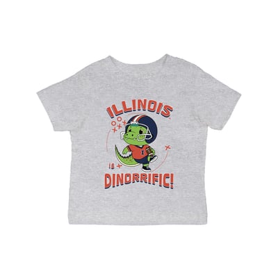 Illinois Fighting Illini Vive La Fete Infant Dinorrific T-Shirt - Gray
