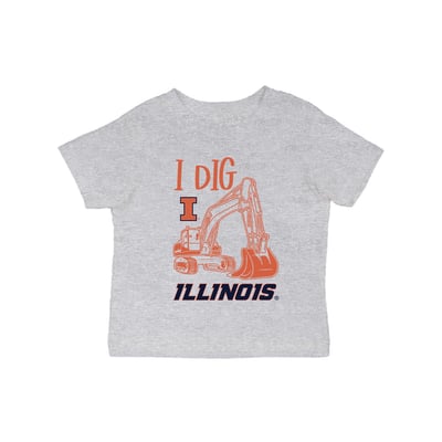 Illinois Fighting Illini Vive La Fete Infant Excavator T-Shirt - Gray