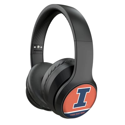 Illinois Fighting Illini Keyscaper Personalized Endzone Solid Wireless Bluetooth Headphones With Case