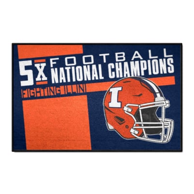 Illinois Fighting Illini Logo Brands Football National Champions 19" x 30" Dynasty Starter Mat