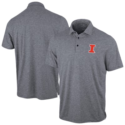 Illinois Fighting Illini Antigua Static Polo - Heather Navy