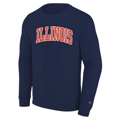  Illinois Fighting Illini Champion Arch Applique Big & Tall Sweatshirt - Navy