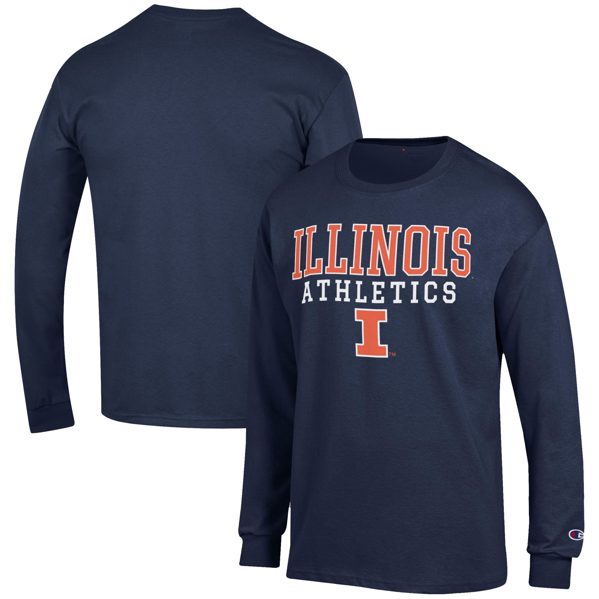 Illinois Fighting Illini Champion Athletics Logo Stack Long Sleeve T ...