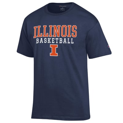 Illinois Fighting Illini Champion Basketball Stack T-Shirt - Navy