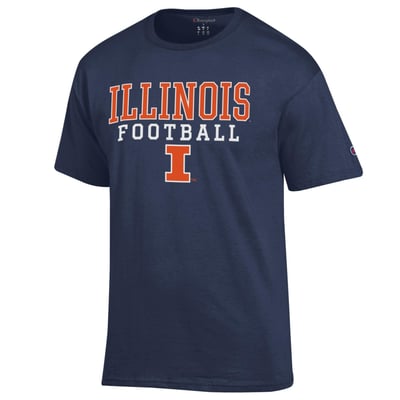 Illinois Fighting Illini Champion Football Stack T-Shirt - Navy