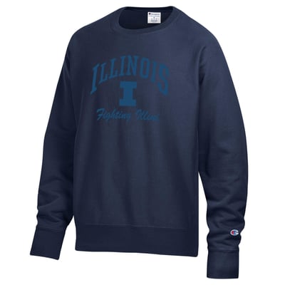 Illinois Fighting Illini Champion Garment Dye Reverse Weave Sweatshirt - Navy