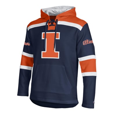  Illinois Fighting Illini Champion Lacer Fleece Hoodie - Navy