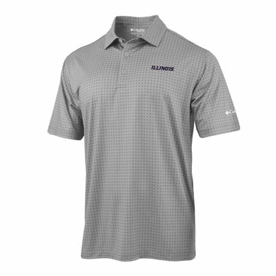 Illinois Fighting Illini Columbia Highland Drift Polo - Gray